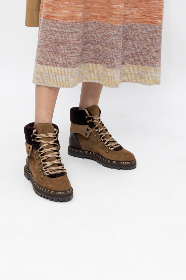 Brown 'Eileen' combat boots See By Chloé - GenesinlifeShops